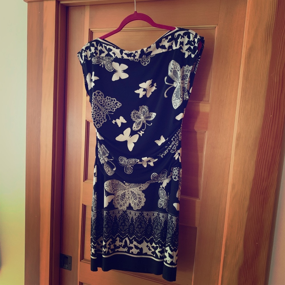 Black and white fitted dress